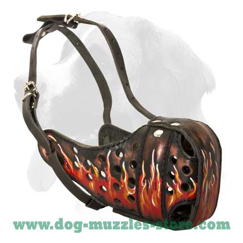 Royal painting leather dog muzzle