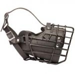Wire Basket Dog Muzzle with Black Rubber Winter Covering