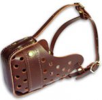 Agitation/Attack training leather muzzle for your Dog