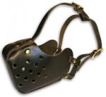Leather Police Dog Agitation Muzzle