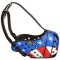 American Pride handpainted protection leather dog muzzle