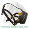 Designed Leather Dog Muzzle with Studs and Soft inside Padding