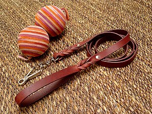 Handcrafted leather dog leash with quick release snap hook for dog training or for dog owners