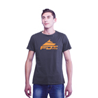 "Pro Fit" High Quality Cotton T-shirt Dark Grey Color with Orange Logo "Pro Fit" High Quality Cotton T-shirt Dark Grey Color with Orange Logo